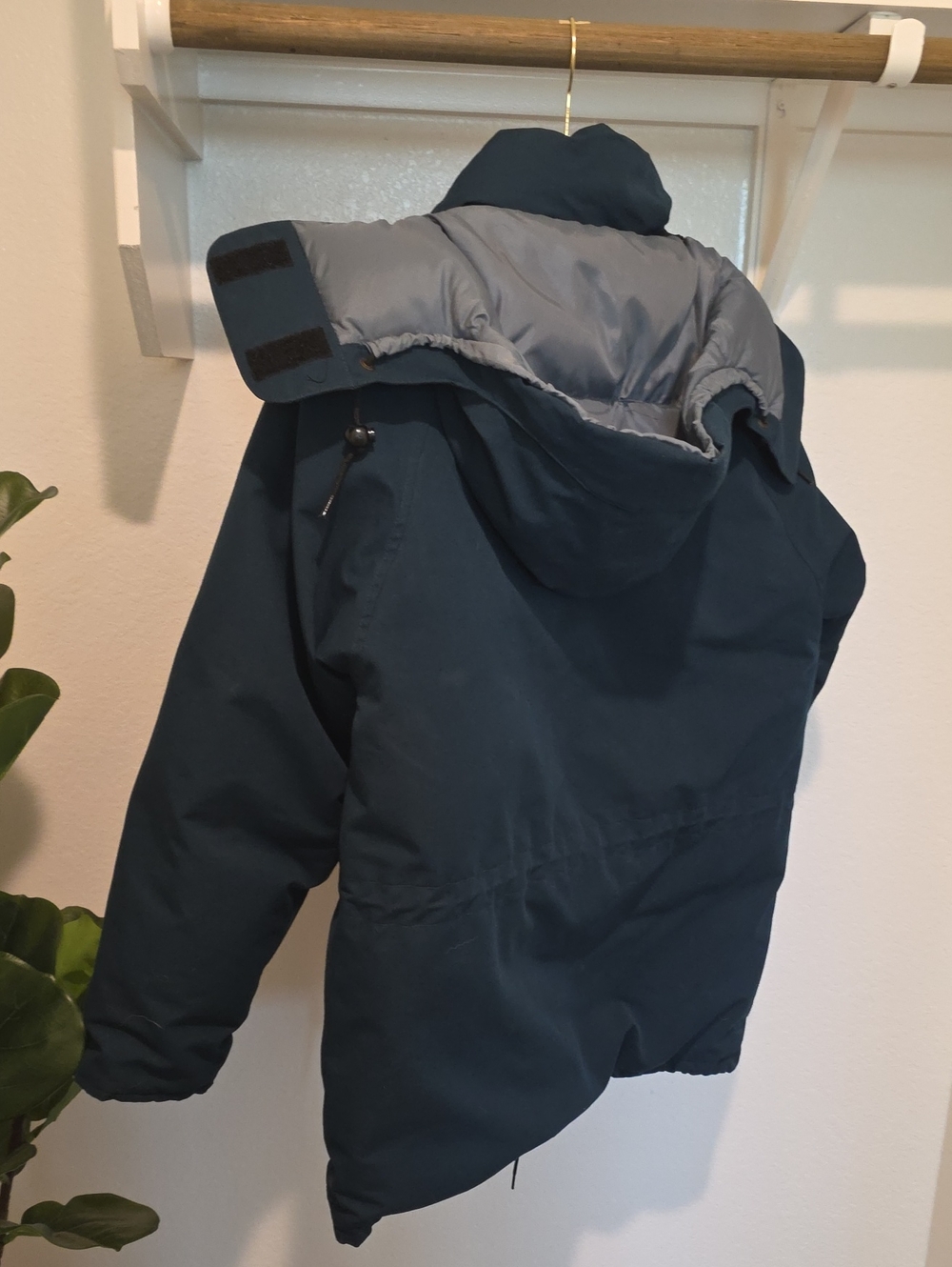 Vintage Eddie Bauer Dark Blue Field Jacket with Hood GOOSE DOWN - Picture 4 of 9